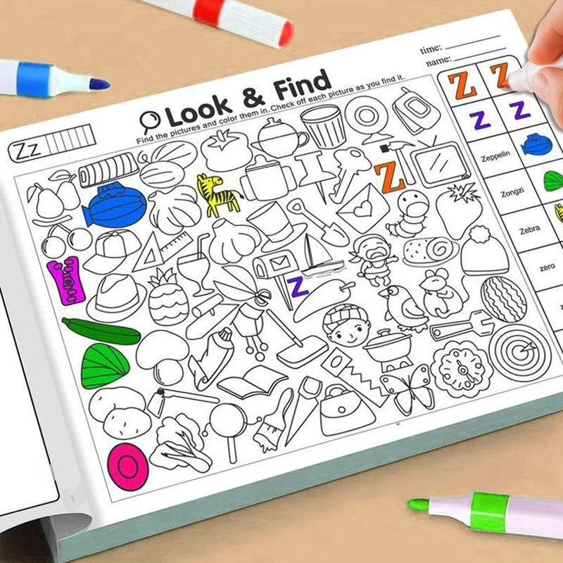 Find the Items: Look & Find - Children'S Observation Skills Training Book: English Fun Same-Letter Coloring Book
