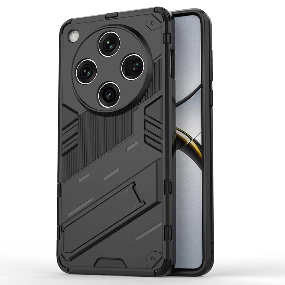 For Oppo Find X8 Pro 5G Case PC+TPU Shockproof Phone Cover with Kickstand - Black