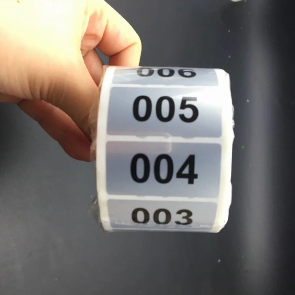 Silver Inventory Labels 1000Pcs Consecutive Number Stickers Product Claiming Coding 40Mm X 20Mm