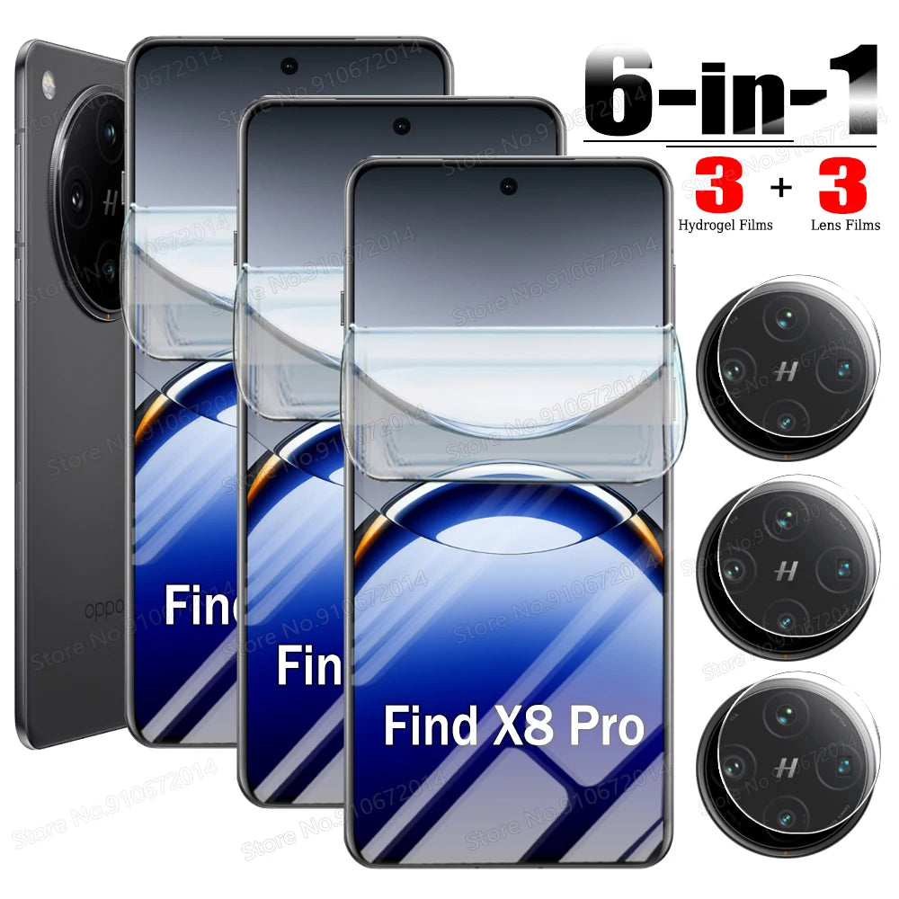 6IN1 for OPPO Find X8 Pro Hydrogel Film for OPPO Find X8 X7 Ultra Lens Film for OPPO Find X3 Neo X5 Lite X6 Pro Screen Protector