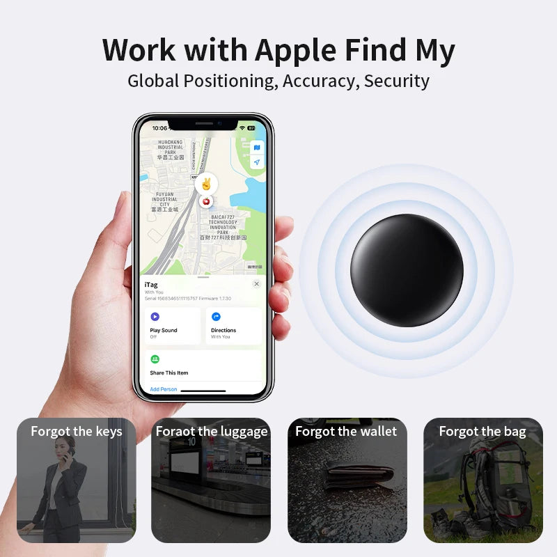 4/3/2/1Pack beyond Bluetooth Range Tracking Locator Anti-Lose Tracker for Apple Find My Voice Find Luggage Key for IOS Iphone