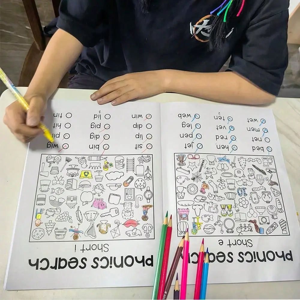 Read and Find Phonics Workbook Preschool and Kindergarten Learning English Teacher Teaching Aids Phonics Practice Montessori