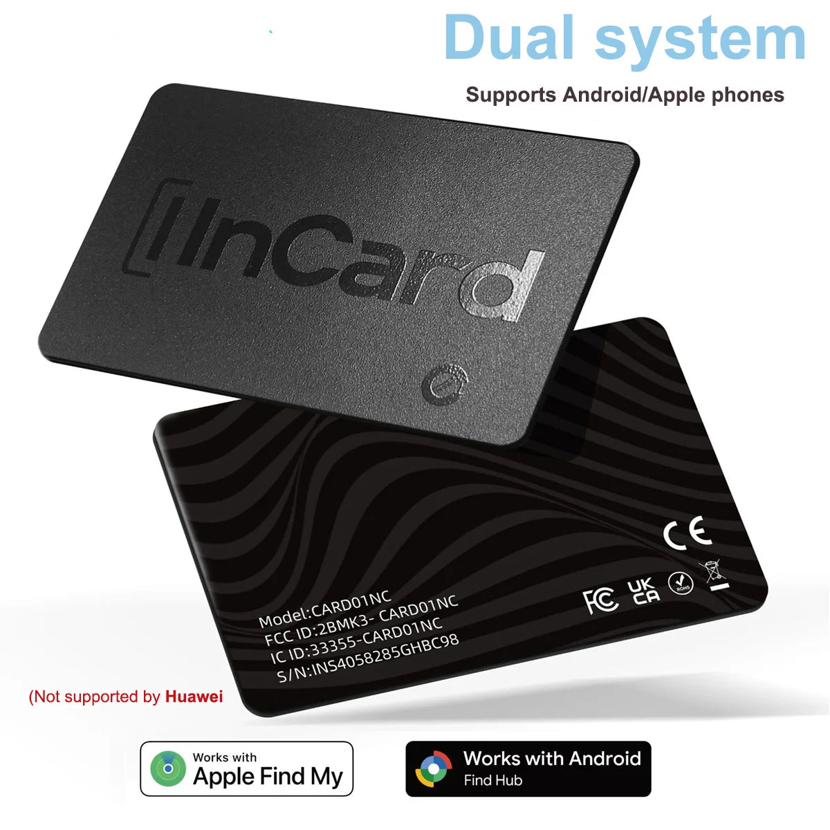 Bluetooth Tracker Smart Finder for IOS or Android Card Wallet Finder GPS Tracker Work with IOS Find My or Google Find Hub App