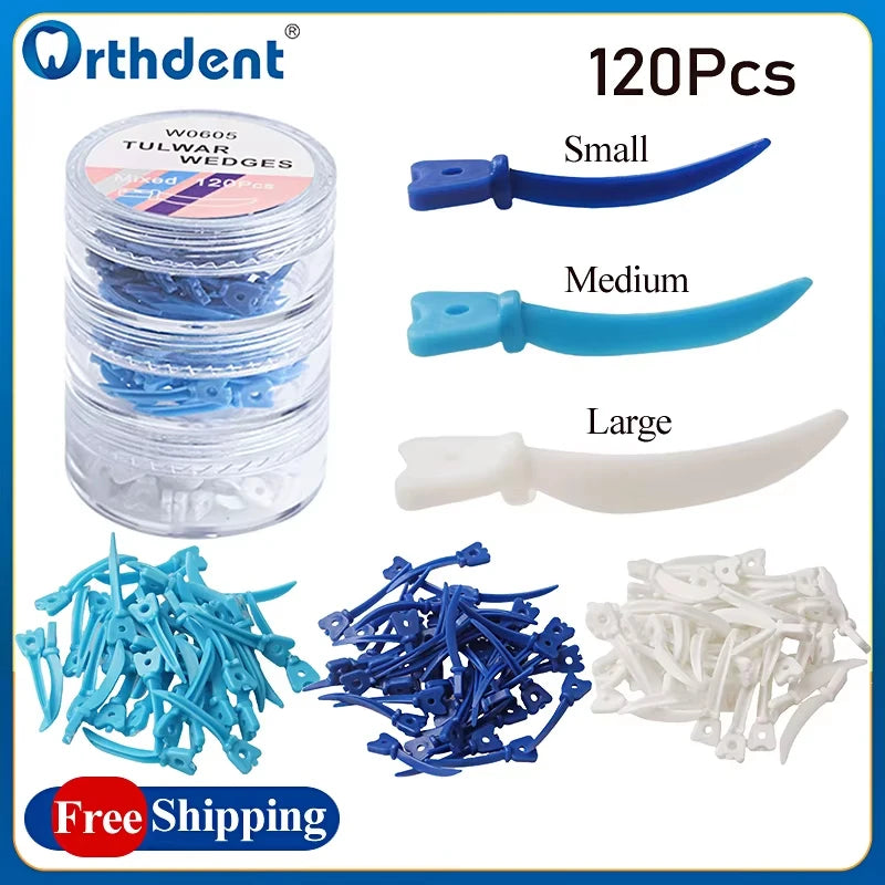 120Pcs Dental Tulwar Wedges Refill Wedge for Sectional Matrix System Interproximal Disposable Plastic Wedges Dentistry Product
