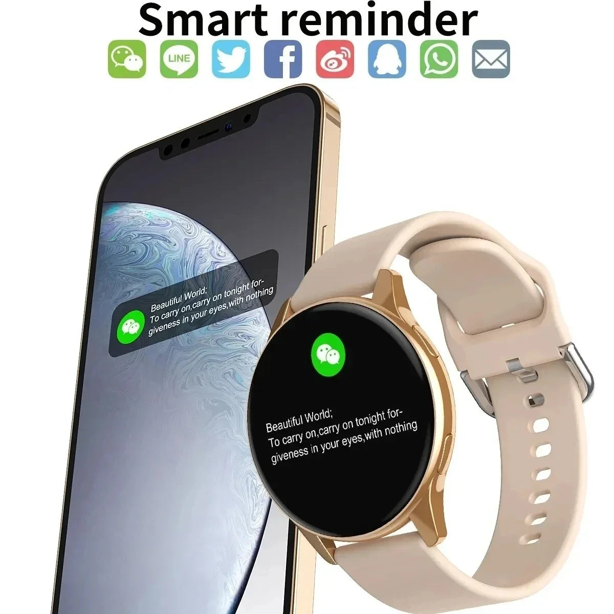 Smart Watch round Bluetooth Call Men Women Fitness Tracker Bracelet Custom Watch Face Watches for Android IOS Smartwatch 2024