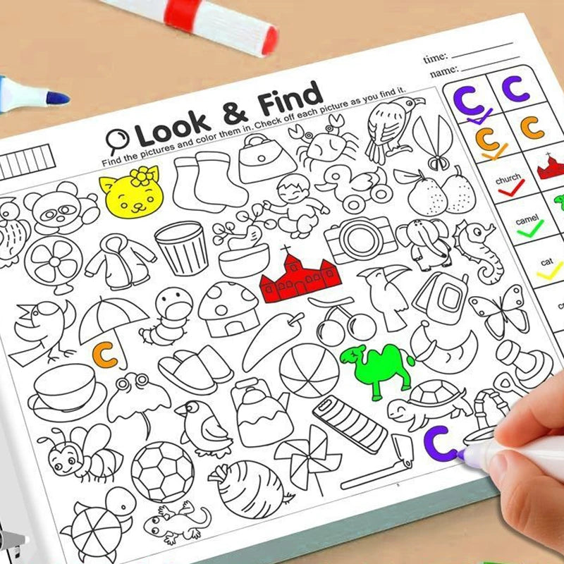 Find the Items: Look & Find - Children'S Observation Skills Training Book: English Fun Same-Letter Coloring Book