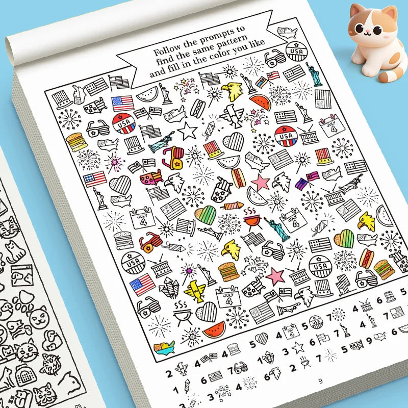 Find the Same among 1000 Patterns Find the Same Interactive Game Coloring Book Fun Drawing Book 32 Pages Coloring Drawing Book