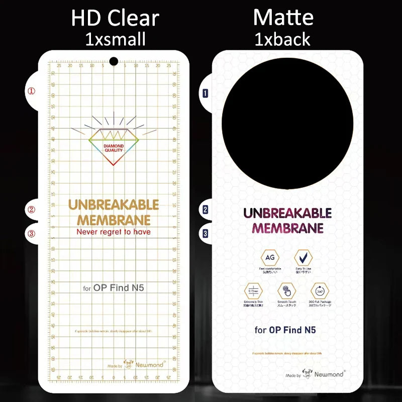 Oleophobic Hydrogel Screen Soft Film for OPPO Find N5 Back Rear Protective Guard Matte Clear