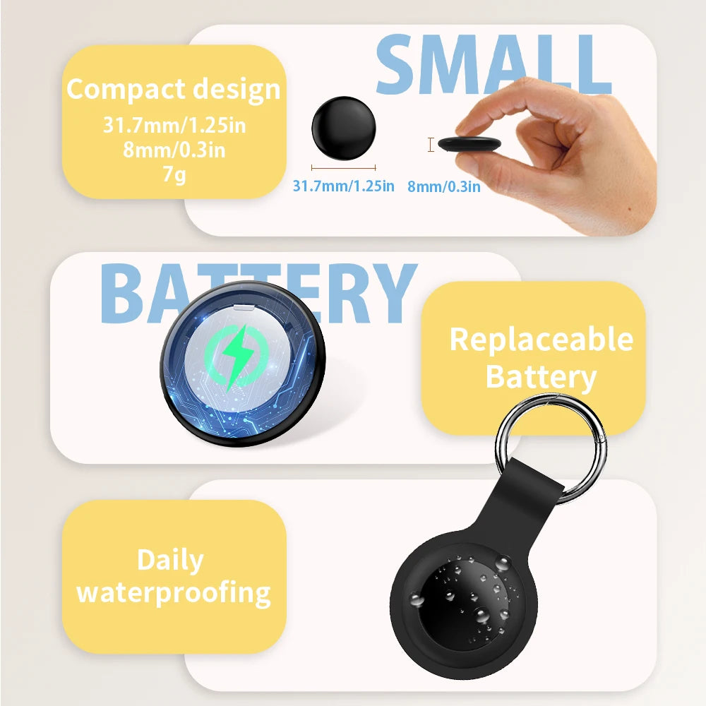 1/4 Pack IOS Smart Tag for Apple Find My Supported Bluetooth Key Finder Waterproof Tracker Loud Buzzer for Keys Wallet Car Pets
