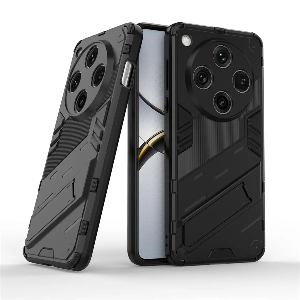 For Oppo Find X8 Pro 5G Case PC+TPU Shockproof Phone Cover with Kickstand - Black