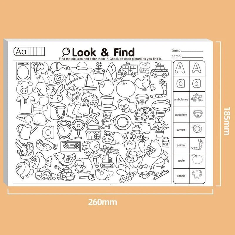 Find the Items: Look & Find - Children'S Observation Skills Training Book: English Fun Same-Letter Coloring Book