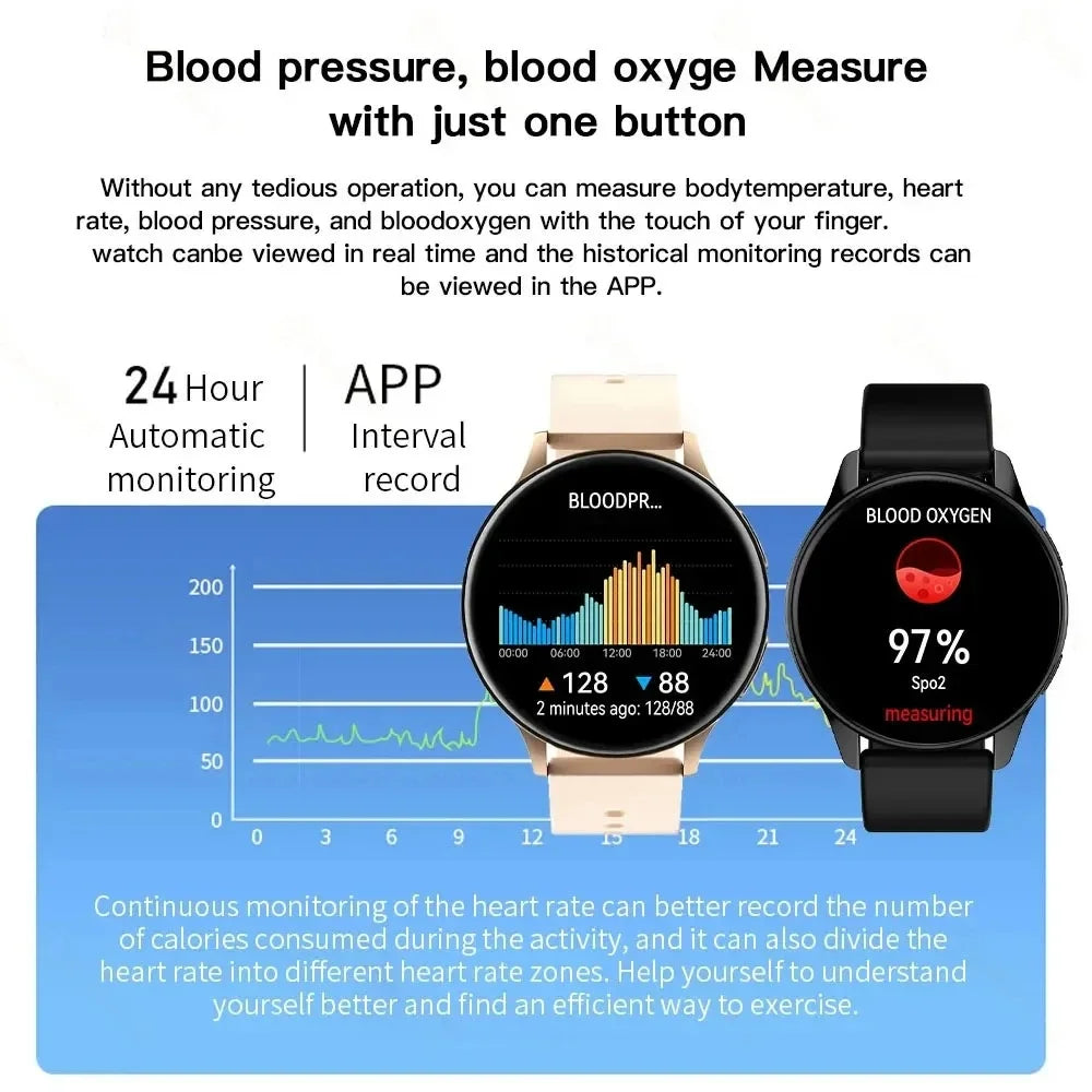 Smart Watch round Bluetooth Call Men Women Fitness Tracker Bracelet Custom Watch Face Watches for Android IOS Smartwatch 2024