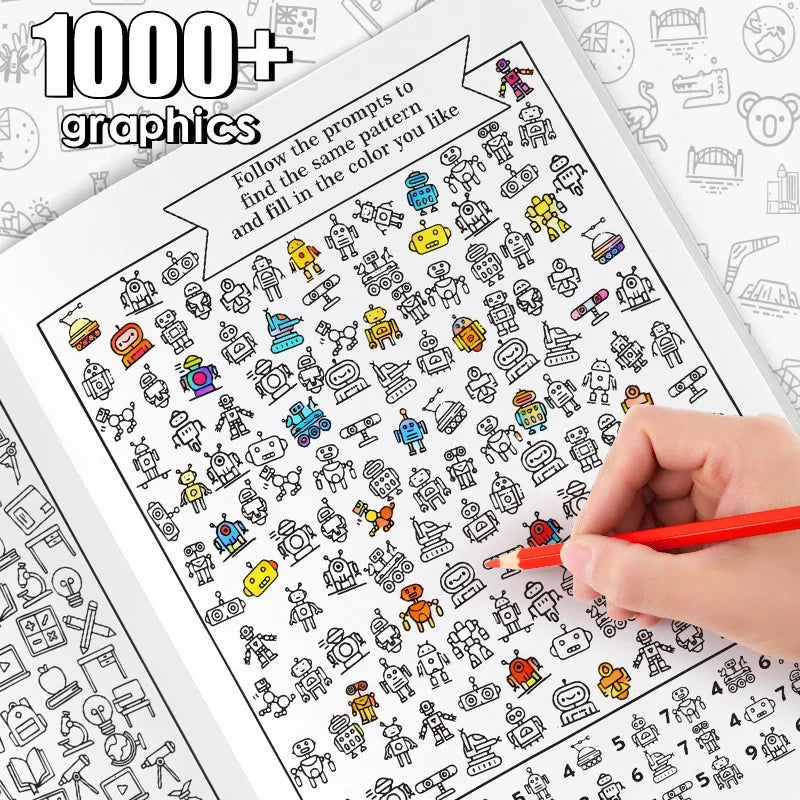Find the Same among 1000 Patterns Find the Same Interactive Game Coloring Book Fun Drawing Book 32 Pages Coloring Drawing Book