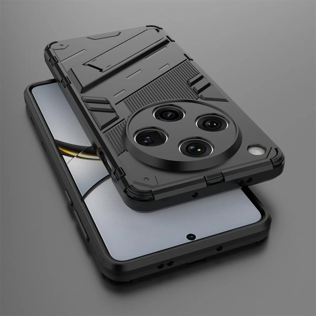 For Oppo Find X8 Pro 5G Case PC+TPU Shockproof Phone Cover with Kickstand - Black