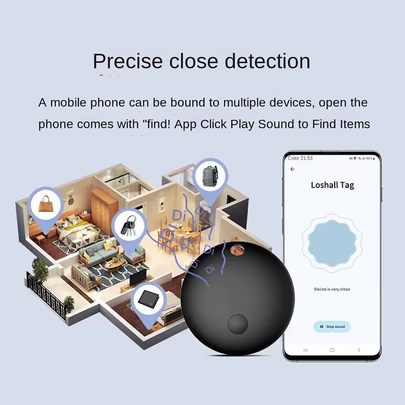 Mini Gps Dual System Tracker for Apple Find My/Android Google Find Hub App Item Finder Bag/Key Locator Smart Bluetooth Tracker