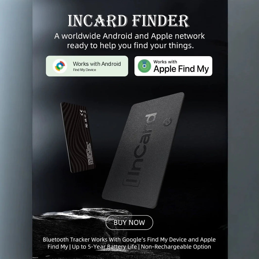 Bluetooth Tracker Smart Finder for IOS or Android Card Wallet Finder GPS Tracker Work with IOS Find My or Google Find Hub App