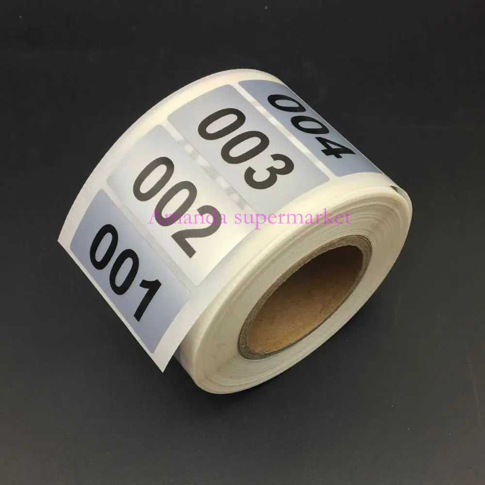 Silver Inventory Labels 1000Pcs Consecutive Number Stickers Product Claiming Coding 40Mm X 20Mm