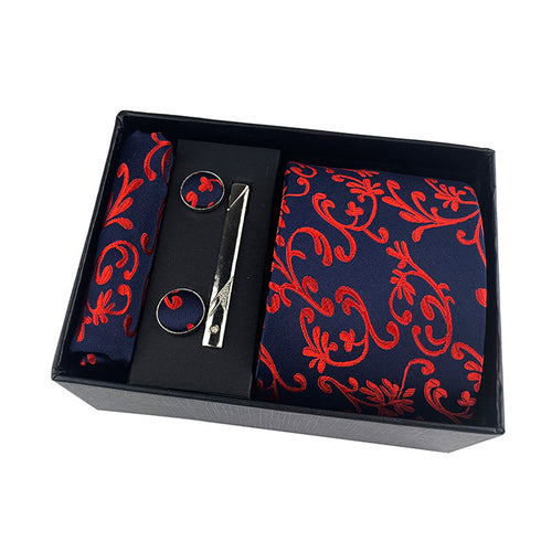 Corbata Hombre Premium - Set con Gemelos y Pañuelo