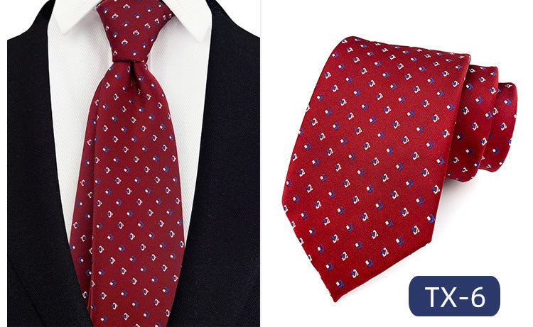 in stock wholesale men's tie jacquard yarn-dyed fabric small floral pattern business casual wedding groom tie