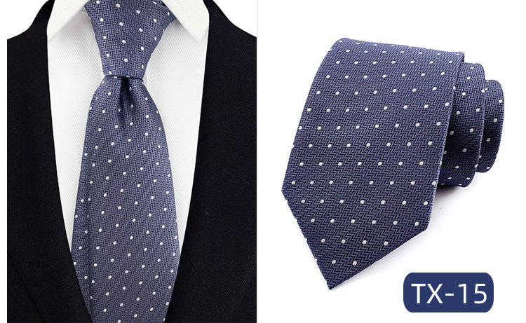 in stock wholesale men's tie jacquard yarn-dyed fabric small floral pattern business casual wedding groom tie