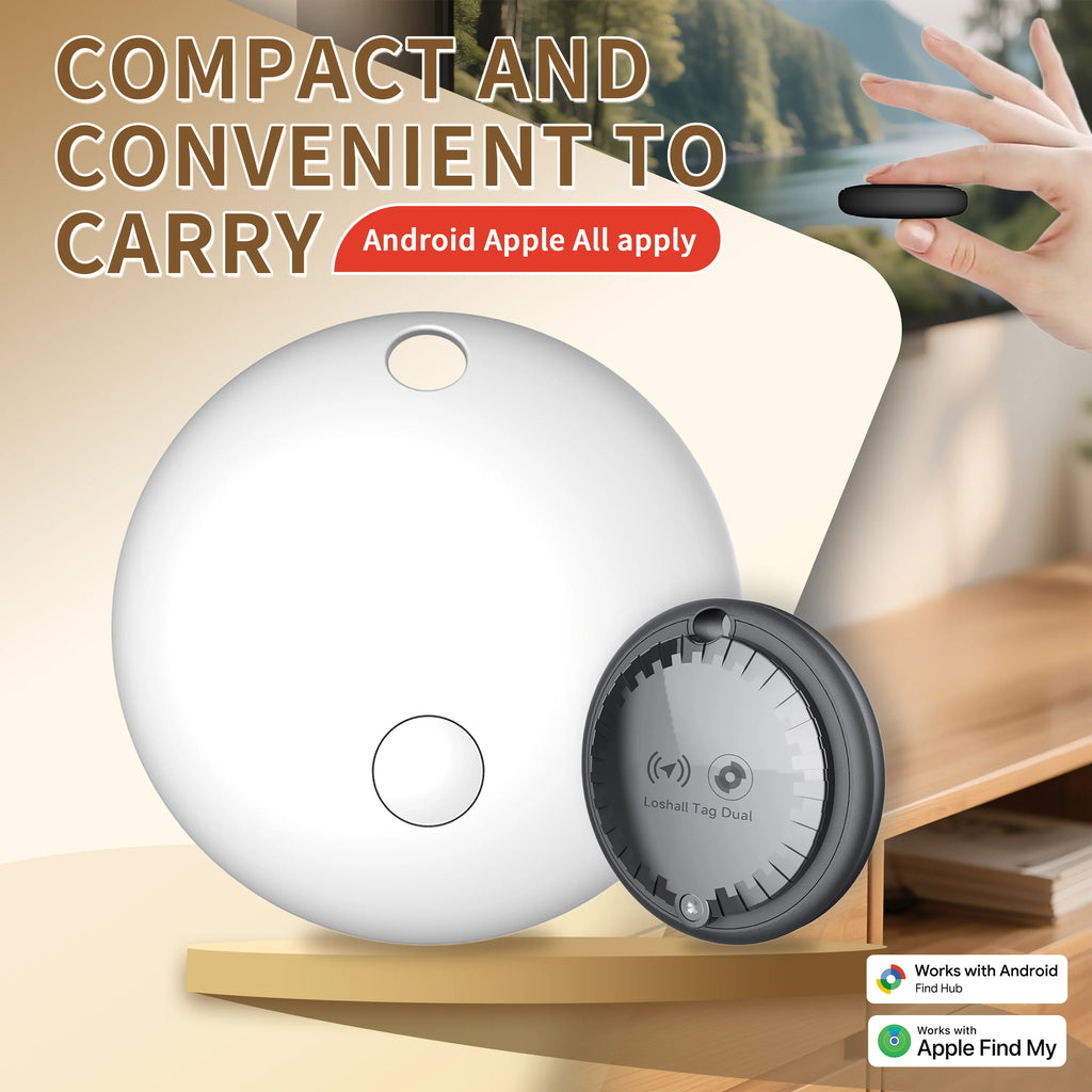 Mini Gps Dual System Tracker for Apple Find My/Android Google Find Hub App Item Finder Bag/Key Locator Smart Bluetooth Tracker