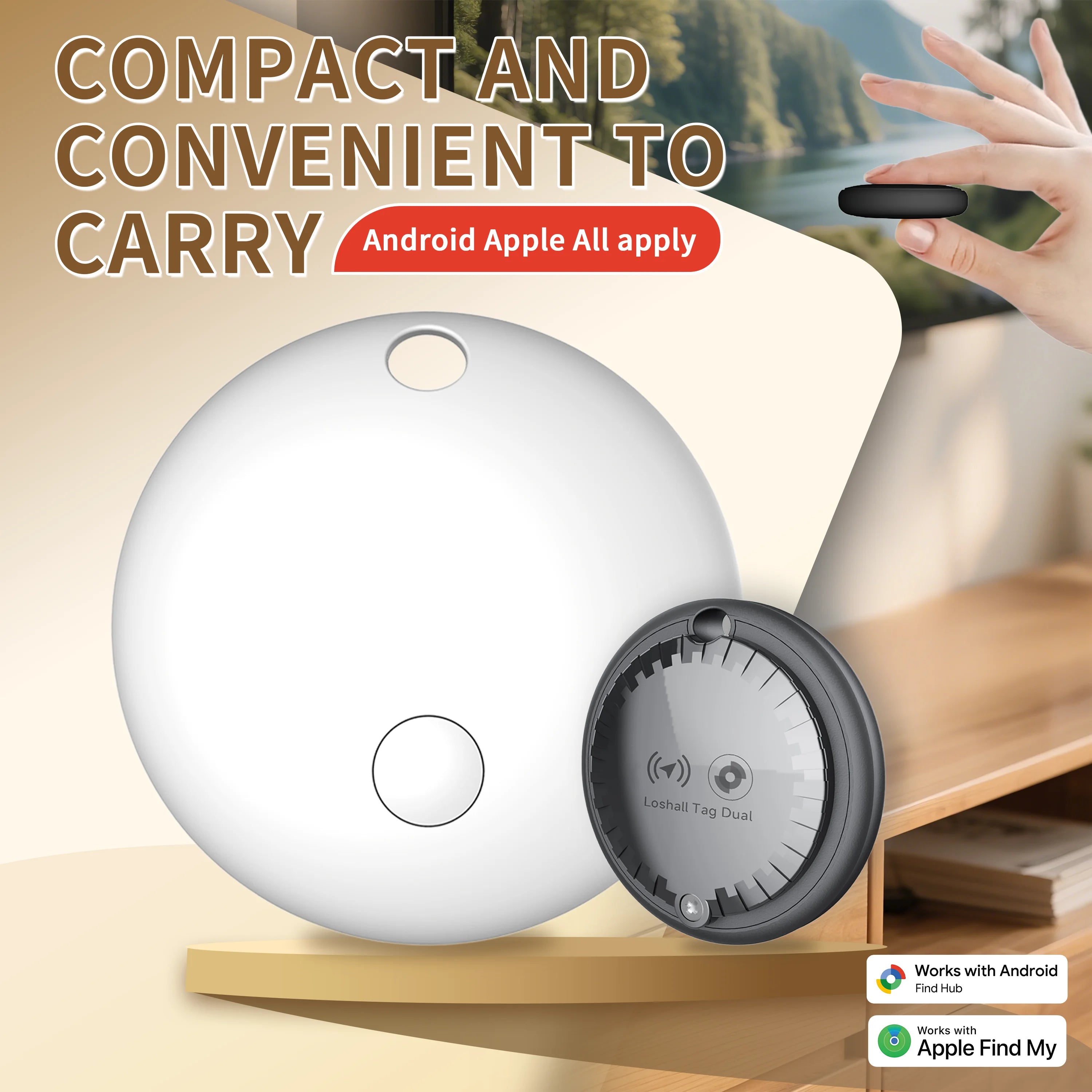 Mini Gps Dual System Tracker for Apple Find My/Android Google Find Hub App Item Finder Bag/Key Locator Smart Bluetooth Tracker