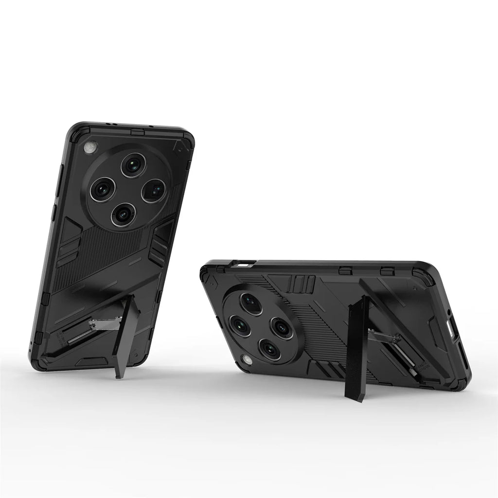 For Oppo Find X8 Pro 5G Case PC+TPU Shockproof Phone Cover with Kickstand - Black