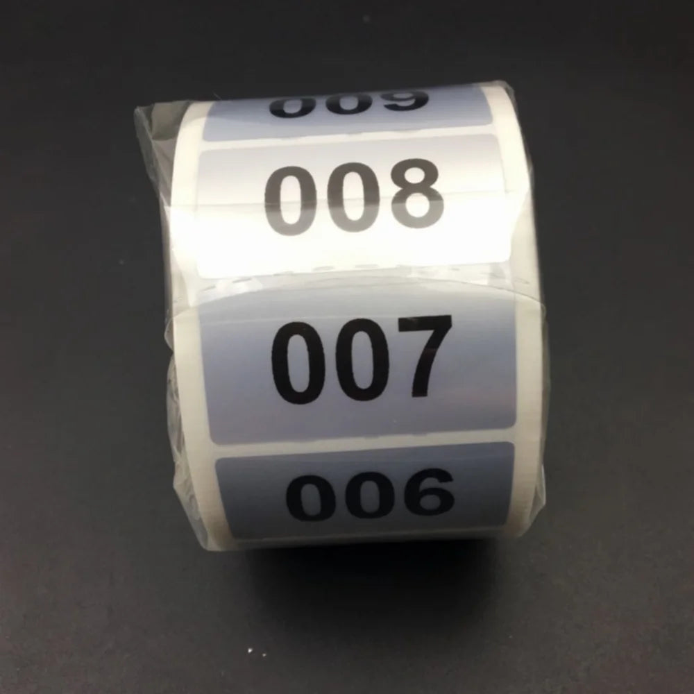 Silver Inventory Labels 1000Pcs Consecutive Number Stickers Product Claiming Coding 40Mm X 20Mm