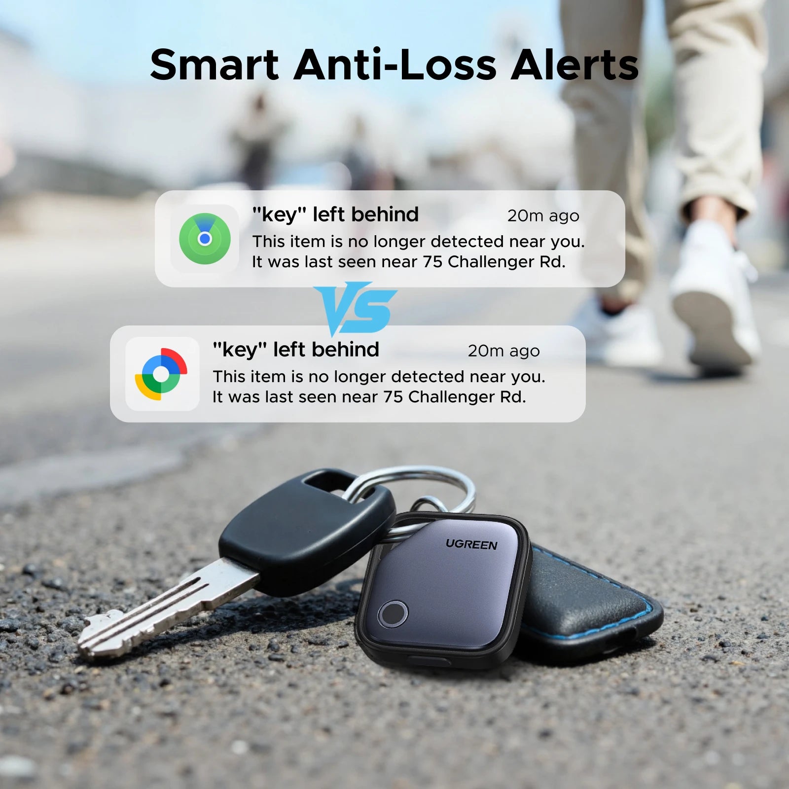 【Dual System Compatibility】Smart Finder for Apple Find My (Ios) & Find Hub App (Android) Bluetooth Tracker Card