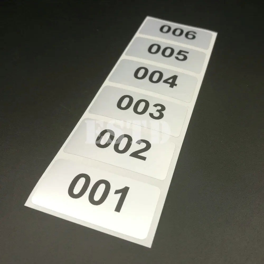 Silver Inventory Labels 1000Pcs Consecutive Number Stickers Product Claiming Coding 40Mm X 20Mm