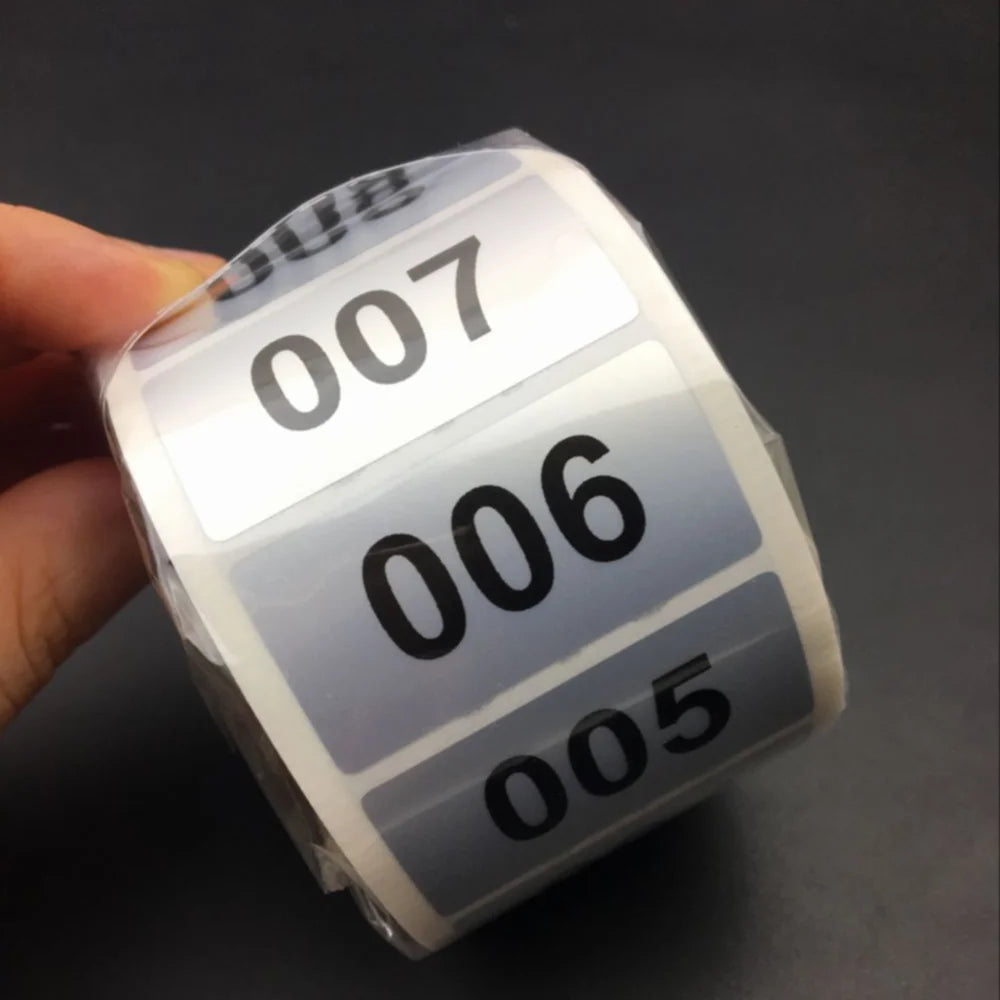Silver Inventory Labels 1000Pcs Consecutive Number Stickers Product Claiming Coding 40Mm X 20Mm