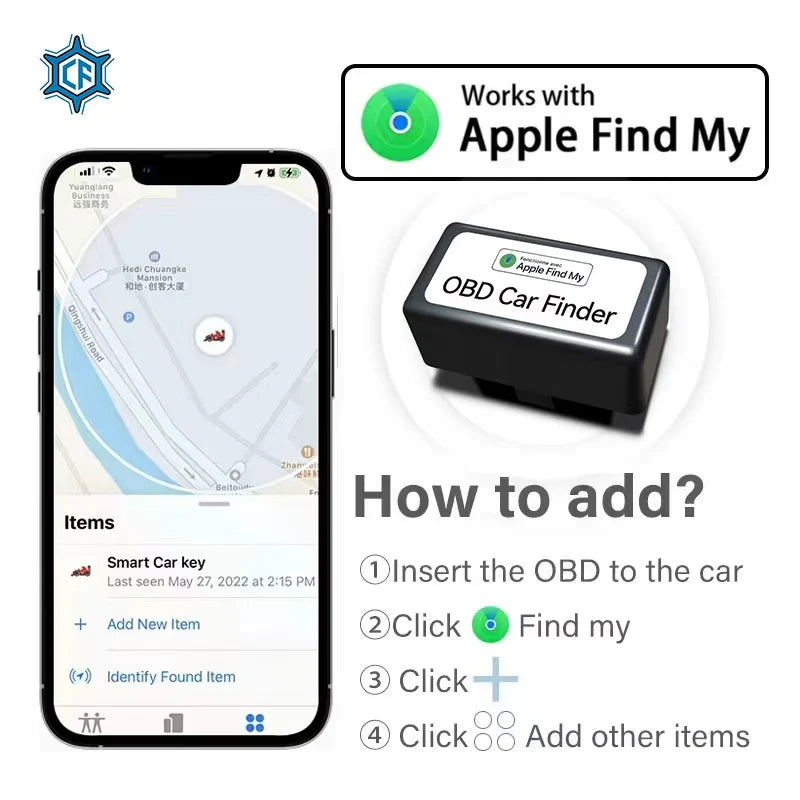 Find My Car OBD for Iphone Compatible with All Car OBD Locators Monitoring Tracker Vehicle Anti-Lost Free App Find Function