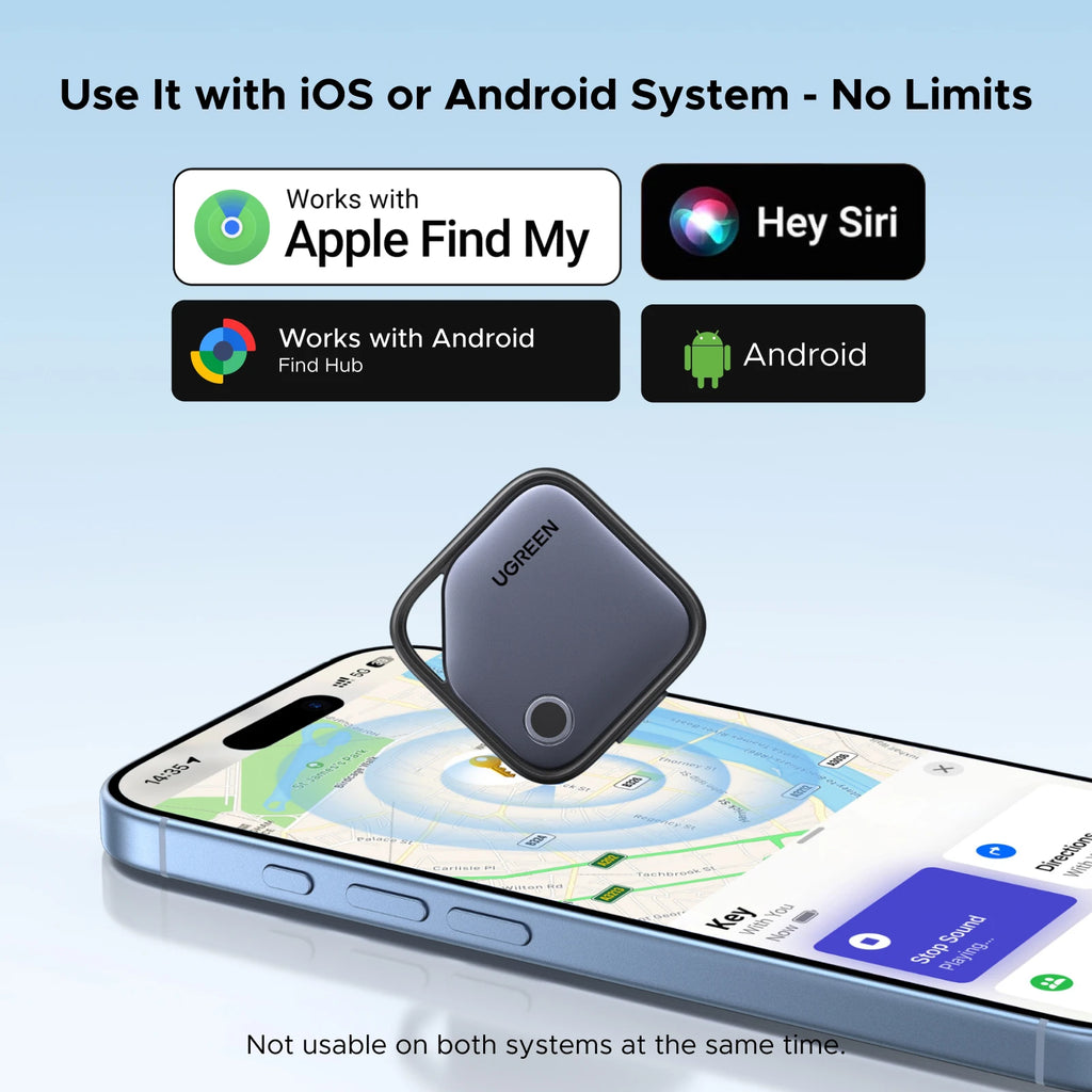 【Dual System Compatibility】Smart Finder for Apple Find My (Ios) & Find Hub App (Android) Bluetooth Tracker Card