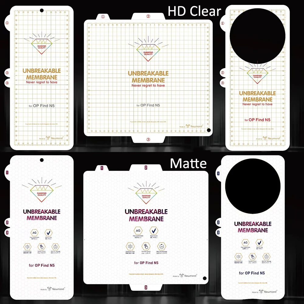 Oleophobic Hydrogel Screen Soft Film for OPPO Find N5 Back Rear Protective Guard Matte Clear
