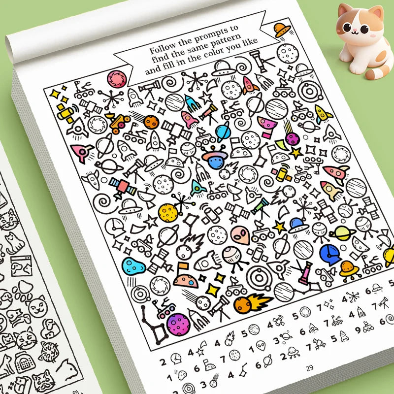 Find the Same among 1000 Patterns Find the Same Interactive Game Coloring Book Fun Drawing Book 32 Pages Coloring Drawing Book