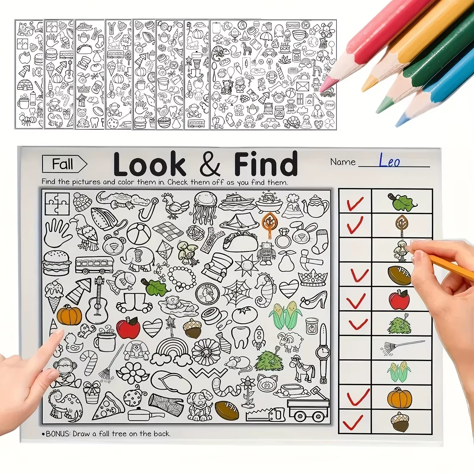 Interactive Hidden Object & Coloring Book for - Educational with Look & Find Activities, Sticker & Pages, Observation Skills & C