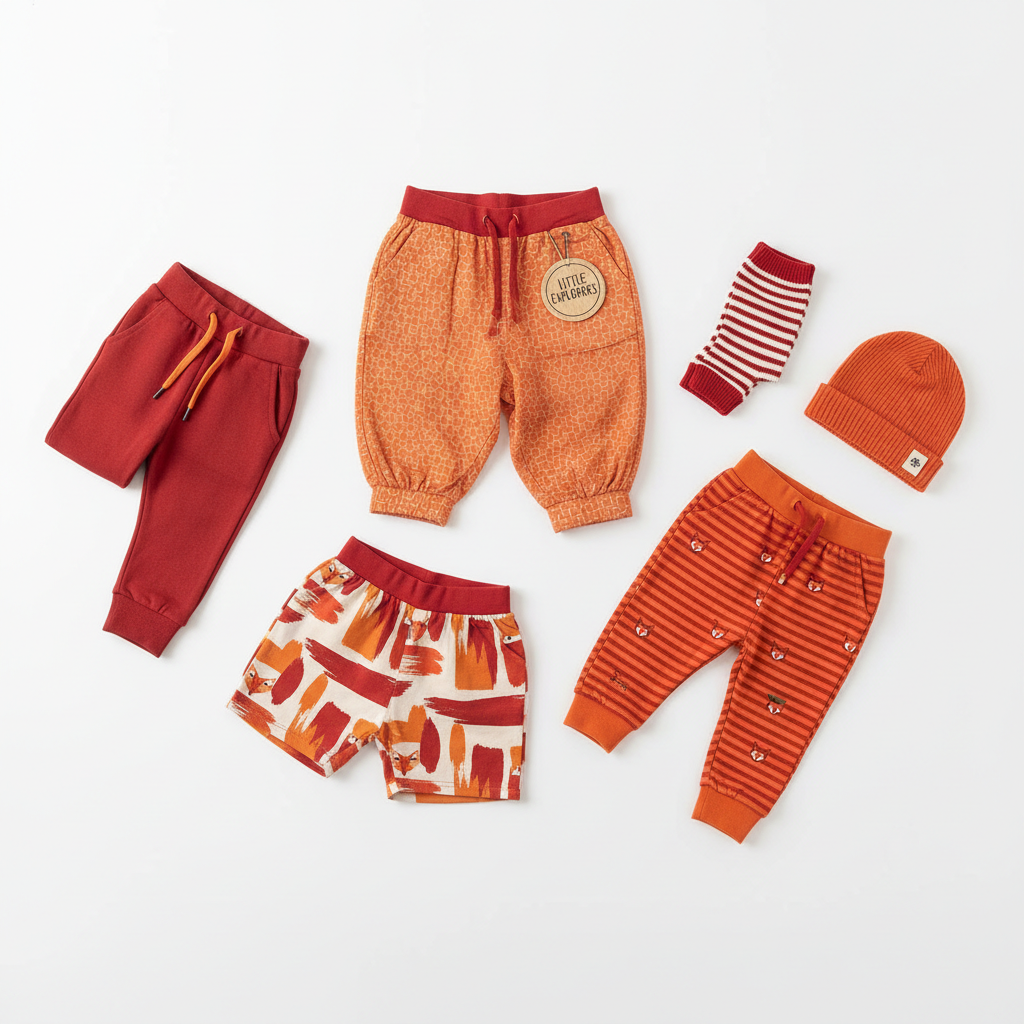 Pantalones niño rojo y naranjo