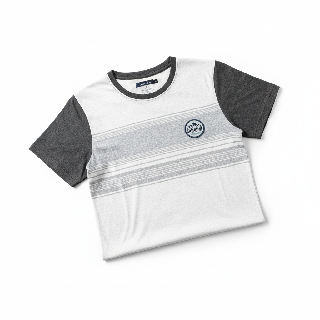 Polera hombre blanco gris
