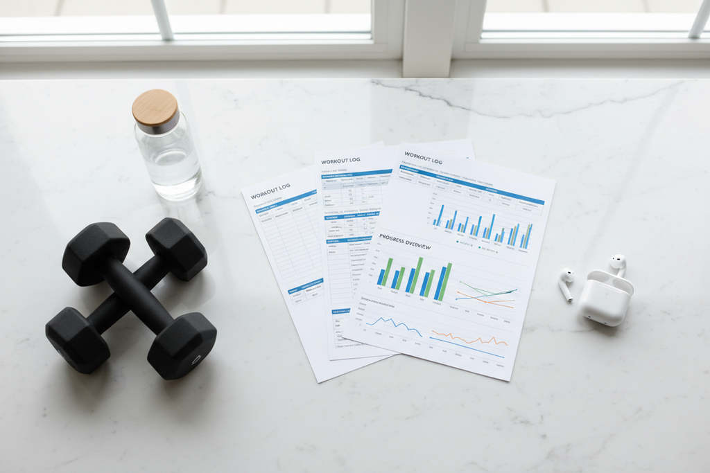 Mockup Plantilla Ejercicios - Flat Lay